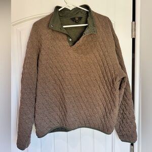 FX Fusion Quilted Fleece Pullover XL Brown Snap Neck